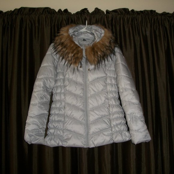 Guess Light Grey Hooded Jacket - Picture 1 of 16